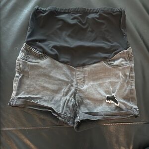Maternity SHEIN High Waist Black and Gray Shorts